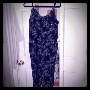 American Eagle Black Floral Romper Size L